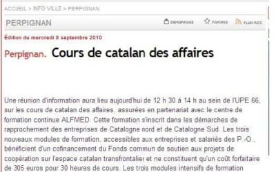 Septembre 2010 – Cours de catalan