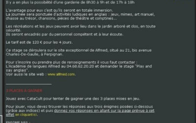 Avril 2009 – Stages scolaires