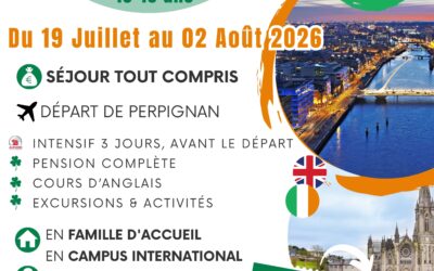 SEJOUR LINGUISTIQUE A DUBLIN – JUILLET 2026